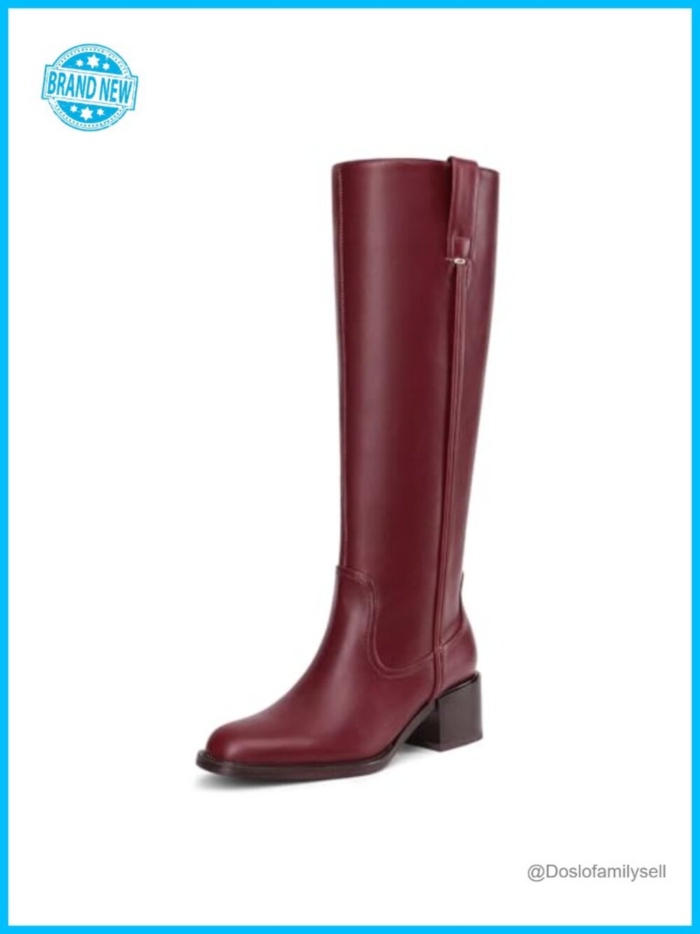 Women's Knee High Boots Chunky Heel Tall Riding Boots Faux Leather